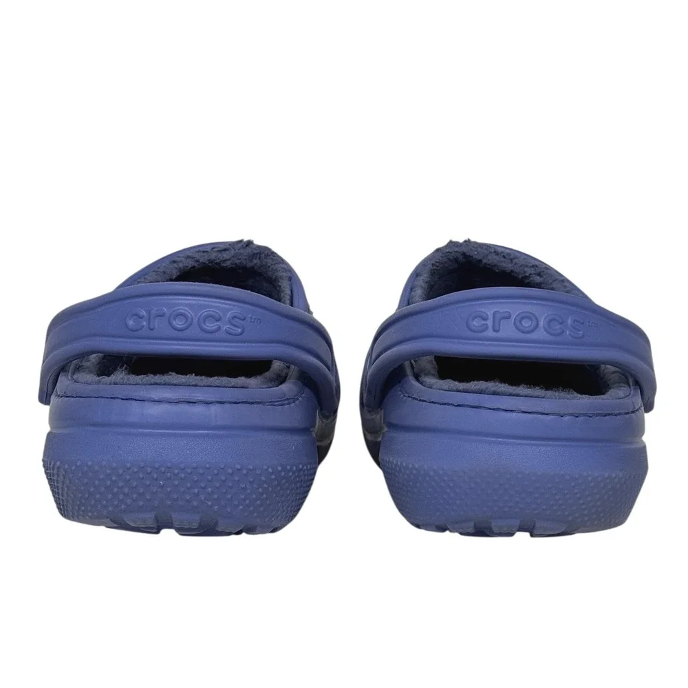 Crocs Classic Lined Clog Purple Blue Mens 9 Women 11 Faux Fur Warm Slip On Shoes